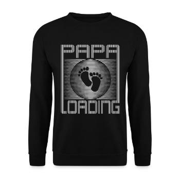 Schwangerschaft 2024 - Werdender Vater - Papa - Unisex Pullover - Schwarz - Vorne - Alina (178cm) & Michal (187cm)
