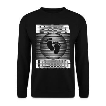 Schwangerschaft 2024 - Werdender Vater - Papa - Unisex Pullover - Schwarz - Vorne - Alina (178cm) & Michal (187cm)