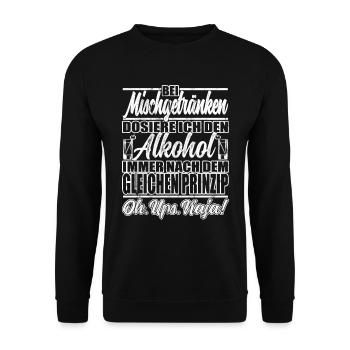 Oh. ups. naja! - Alkohol liebhaber - lustiges - Unisex Pullover - Schwarz - Vorne - Alina (178cm) & Michal (187cm)