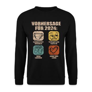 Werdende Eltern 2024 Babybauch Vorhersage - Unisex Pullover - Schwarz - Vorne - Alina (178cm) & Michal (187cm)