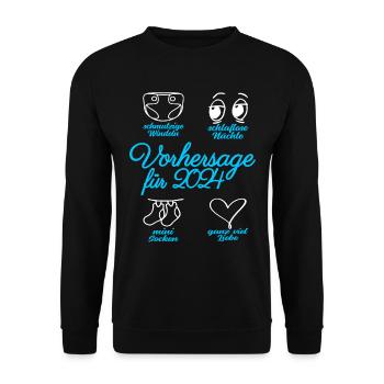 Werdende Eltern 2024 Babybauch Vorhersage - Unisex Pullover - Schwarz - Vorne - Alina (178cm) & Michal (187cm)