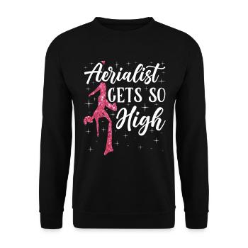 Aerial Silk Akrobatik Circus Aerialist - Unisex Pullover - Schwarz - Vorne - Alina (178cm) & Michal (187cm)