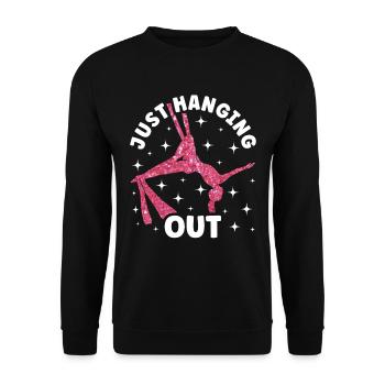 Aerial Silk Akrobatik Circus Aerialist - Unisex Pullover - Schwarz - Vorne - Alina (178cm) & Michal (187cm)