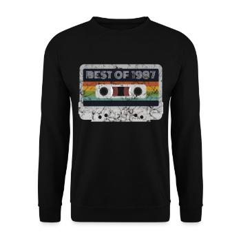 1987 Jahrgang | Best of 1987 | 1987 Retro Musik - Unisex Pullover - Schwarz - Vorne - Alina (178cm) & Michal (187cm)
