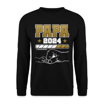 Father-to-be - Dad 2024 loading - Unisex Sweatshirt - black - Front - Alina (178cm) & Michal (187cm)