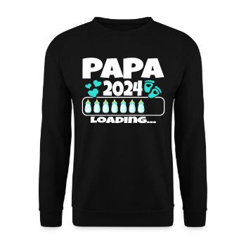 Father-to-be - Dad 2024 loading - Unisex Sweatshirt - black - Front - Alina (178cm) & Michal (187cm)