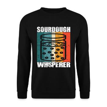 Sourdough Whisperer - Bread Baking Fans - - Unisex Sweatshirt - black - Front - Alina (178cm) & Michal (187cm)