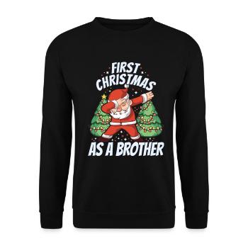 First Christmas as a brother - dabbing - Unisex Sweatshirt - black - Front - Alina (178cm) & Michal (187cm)