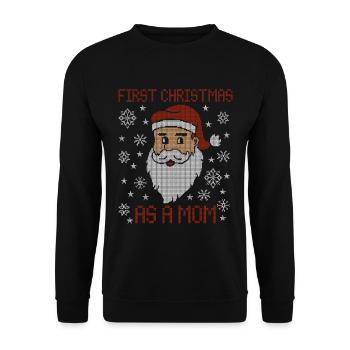 Premier Noël en tant que maman - Noël moche - Sweat-shirt Unisexe - noir - Devant - Alina (178cm) & Michal (187cm)