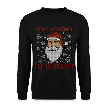 Premier Noël en tant que grand-mère - Noël moche - Sweat-shirt Unisexe - noir - Devant - Alina (178cm) & Michal (187cm)