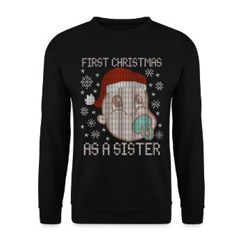 Premier Noël en tant que sœur - Noël - Sweat-shirt Unisexe - noir - Devant - Alina (178cm) & Michal (187cm)