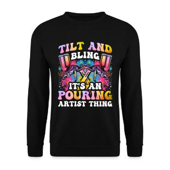 Cool Artist Art Acrylic Painting Casting Color - Unisex Sweatshirt - black - Front - Alina (178cm) & Michal (187cm)