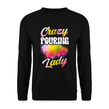 Cool Artist Art Acrylic Painting Casting Color - Unisex Sweatshirt - black - Front - Alina (178cm) & Michal (187cm)