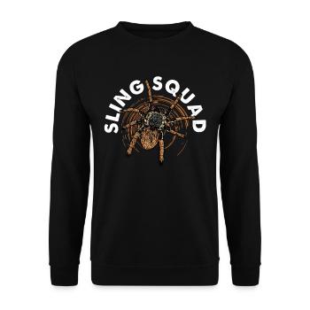 Sling Squad - Tarantula Besitzer - Unisex Pullover - Schwarz - Vorne - Alina (178cm) & Michal (187cm)