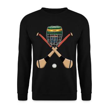 Ireland hurls players Irish Sport Gaelic - Unisex Sweatshirt - black - Front - Alina (178cm) & Michal (187cm)