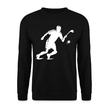 Hurling Ireland Irish Sport Gaelic Sliotar Hurler - Unisex Sweatshirt - black - Front - Alina (178cm) & Michal (187cm)