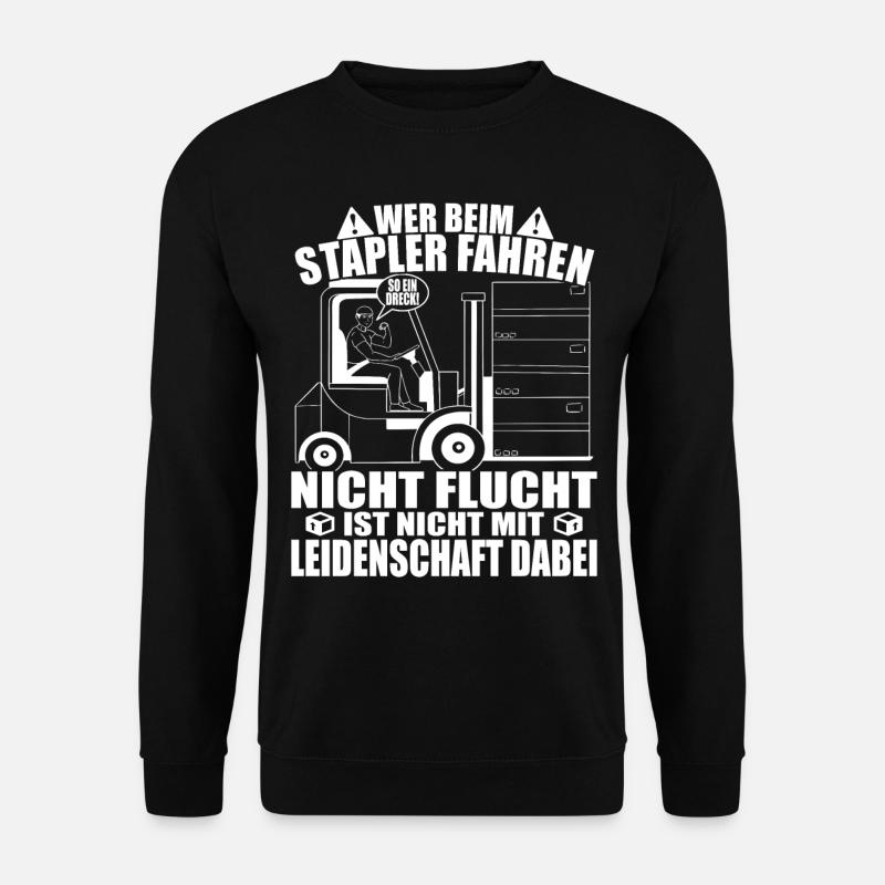 Stapler - Wer nicht Flucht ist nicht mit - Unisex Pullover - Schwarz