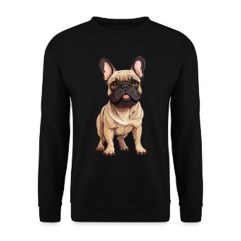 Tierliebhaber - Niedliche Tiergrafik - Hund - Unisex Pullover - Schwarz - Vorne - Alina (178cm) & Michal (187cm)