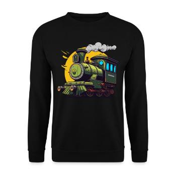Locomotive and train enthusiast Grafic - Unisex Sweatshirt - black - Front - Alina (178cm) & Michal (187cm)