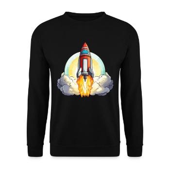Illustration d’une fusée d’astronaute pour un petit espace - Sweat-shirt Unisexe - noir - Devant - Alina (178cm) & Michal (187cm)