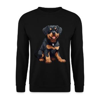 Tierliebhaber - Niedliche Tiergrafik - Hunde - Unisex Pullover - Schwarz - Vorne - Alina (178cm) & Michal (187cm)