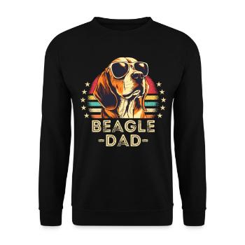 Beagle mit sonnenbrille retro - Unisex Pullover - Schwarz - Vorne - Alina (178cm) & Michal (187cm)