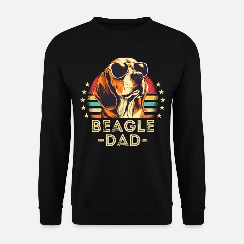 Beagle with sunglasses retro - Unisex Sweatshirt - black