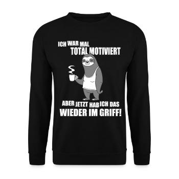 Ich war mal total motiviert - Unisex Pullover - Schwarz - Vorne - Alina (178cm) & Michal (187cm)