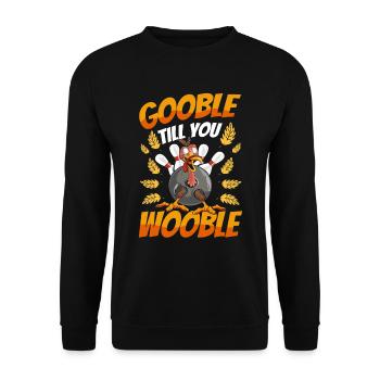 Thanksgiving Bowl Bowler Strike Pin Sport Bowling - Unisex Pullover - Schwarz - Vorne - Alina (178cm) & Michal (187cm)