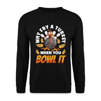Thanksgiving bol bowler strike pin sport bowling - Sweat-shirt Unisexe - noir - Devant - Alina (178cm) & Michal (187cm)