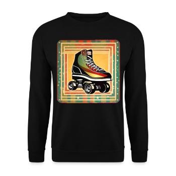 Cool Disco Roller Skate Retro Style - Unisex Sweatshirt - black - Front - Alina (178cm) & Michal (187cm)