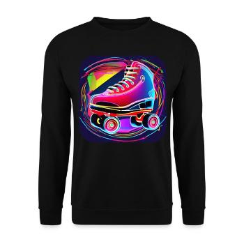 Patins à roulettes Disco colorés dans un style rétro - Sweat-shirt Unisexe - noir - Devant - Alina (178cm) & Michal (187cm)