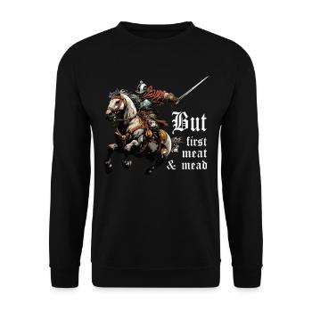 Mais première viande - Sweat-shirt Unisexe - noir - Devant - Alina (178cm) & Michal (187cm)