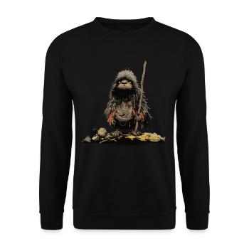 Mythical Monster - Cryptid Monster - Funny - Unisex Sweatshirt - black - Front - Alina (178cm) & Michal (187cm)
