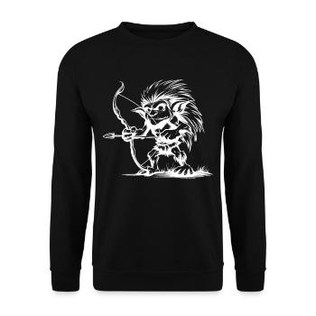 Mythical Monster - Cryptid Monster - Funny - Unisex Sweatshirt - black - Front - Alina (178cm) & Michal (187cm)