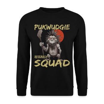 Pukwudgie Research Squad - Cryptid Pukwudgie - Unisex Sweatshirt - black - Front - Alina (178cm) & Michal (187cm)