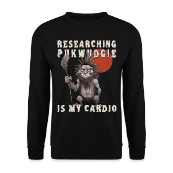 Researching Is My Cardio - Cryptid Monster - Unisex Sweatshirt - black - Front - Alina (178cm) & Michal (187cm)