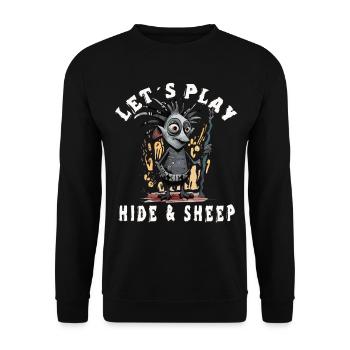 Let's hide - Unisex Sweatshirt - black - Front - Alina (178cm) & Michal (187cm)
