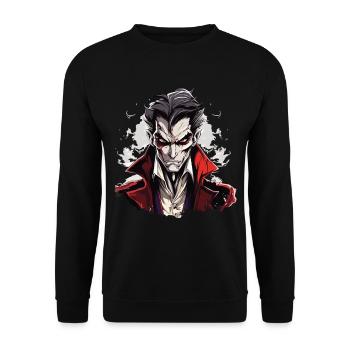 Cool Halloween Costume - Creepy Vampire - Unisex Sweatshirt - black - Front - Alina (178cm) & Michal (187cm)