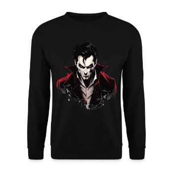 Cool Halloween Costume - Creepy Vampire - Unisex Sweatshirt - black - Front - Alina (178cm) & Michal (187cm)