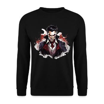Cool Halloween Costume - Creepy Vampire - Unisex Sweatshirt - black - Front - Alina (178cm) & Michal (187cm)