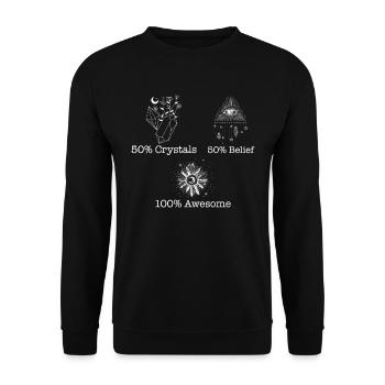 Lustige Edelstein -Chakra -Heilerin Spirituelle - Unisex Pullover - Schwarz - Vorne - Alina (178cm) & Michal (187cm)