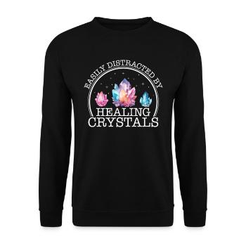 Lustige Edelstein -Chakra -Heilerin Spirituelle - Unisex Pullover - Schwarz - Vorne - Alina (178cm) & Michal (187cm)