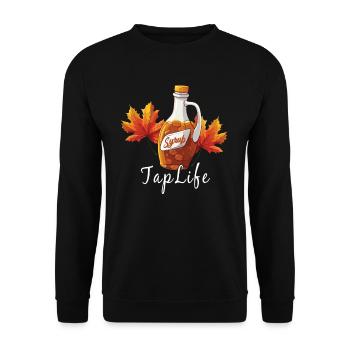 TAPFLIFE - Ahornbaum -Tippen Auf Zucker- Und - Unisex Pullover - Schwarz - Vorne - Alina (178cm) & Michal (187cm)