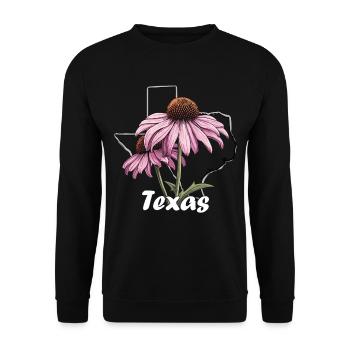 Drapeau du Texas avec printemps floral Texas - Sweat-shirt Unisexe - noir - Devant - Alina (178cm) & Michal (187cm)