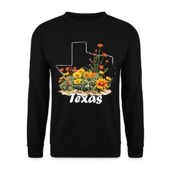 Drapeau du Texas avec printemps floral Texas - Sweat-shirt Unisexe - noir - Devant - Alina (178cm) & Michal (187cm)