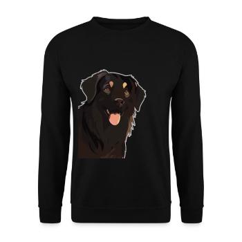 Hovawart owner Farmer Dog Purebred Retro - Unisex Sweatshirt - black - Front - Alina (178cm) & Michal (187cm)