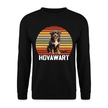 Hovawart owner Farmer Dog Purebred Retro - Unisex Sweatshirt - black - Front - Alina (178cm) & Michal (187cm)