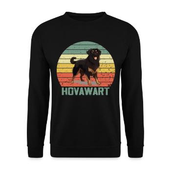 Hovawart owner Farmer Dog Purebred Retro - Unisex Sweatshirt - black - Front - Alina (178cm) & Michal (187cm)