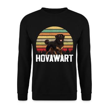 Hovawart owner Farmer Dog Purebred Retro - Unisex Sweatshirt - black - Front - Alina (178cm) & Michal (187cm)